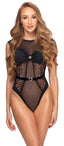 Body dentelle transparent et strass - Cottelli
