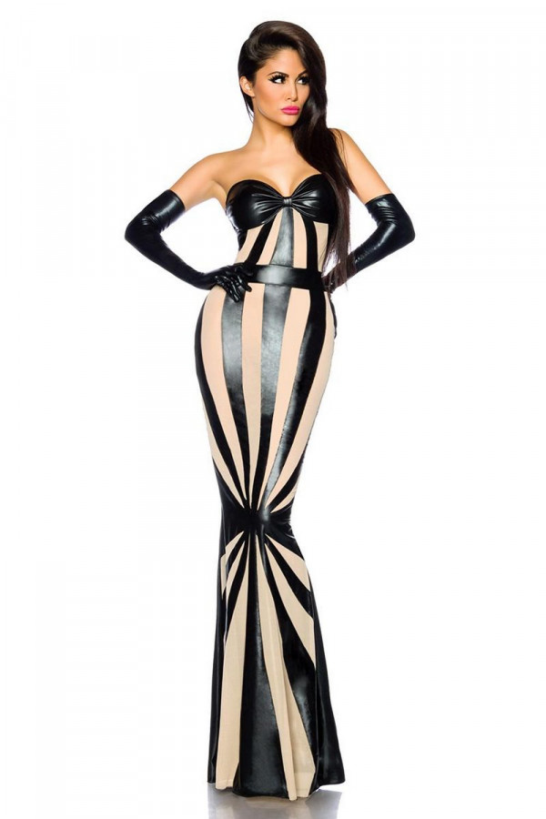 Robe longue bustier bicolore Saresia