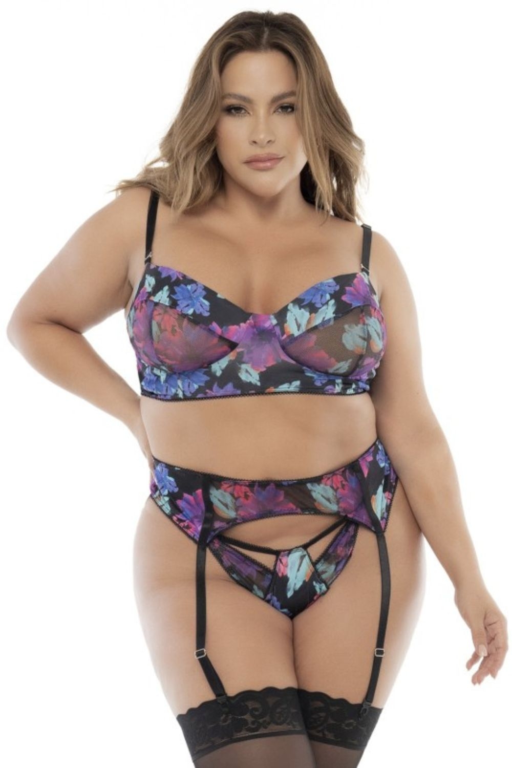 Ensemble 3 pièces floral grande taille - Mapalé