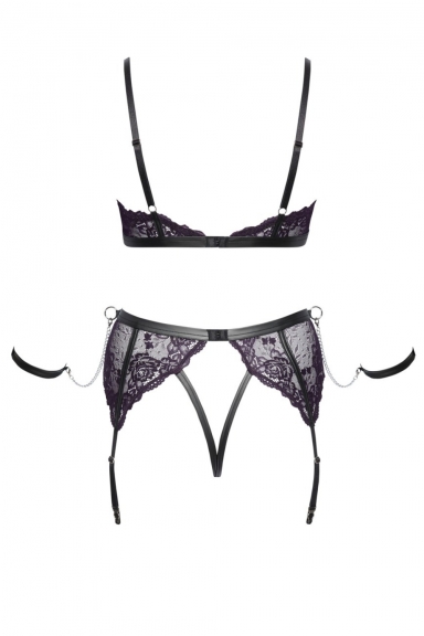 Ensemble dentelle violet avec chaines - Cottelli Bondage