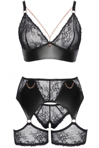 Ensemble lingerie dentelle noire et bijoux - Cottelli