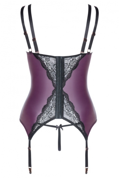 Ensemble guêpière dentelle violet mat avec bijoux - Cottelli