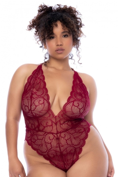 Body grande taille couleur framboise - MAL8875XROSW