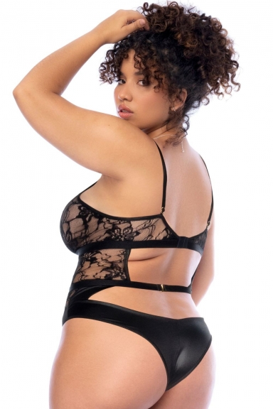 Body noir dos nu grande taille - MAL8881XBLK