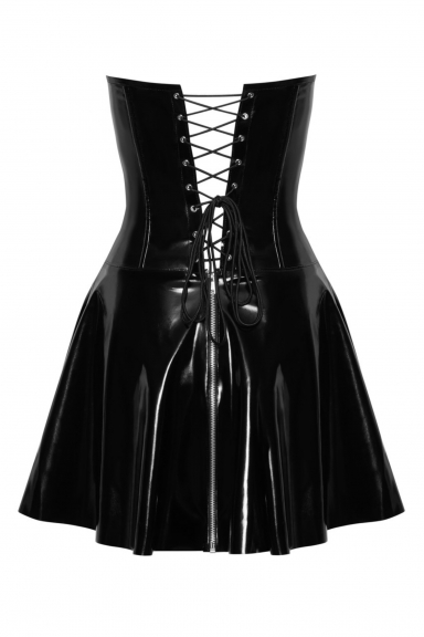 Mini robe bustier vinyle et laçage - Black Level