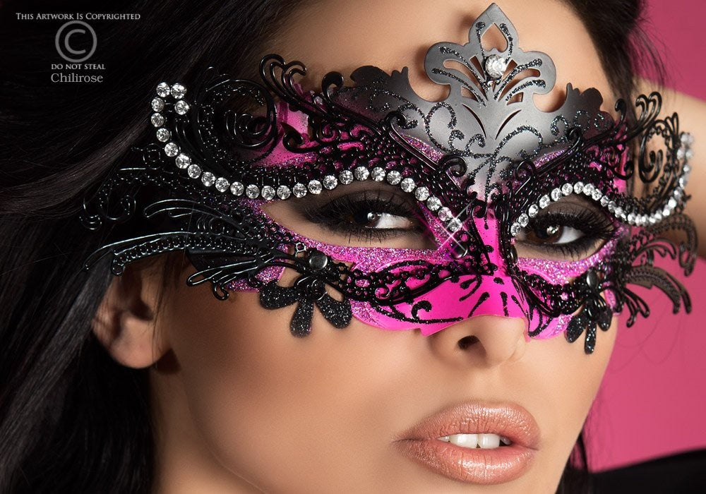 Masque Vénitien modèle 3993 - Chilirose Image secondaire du produit