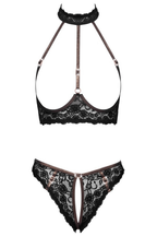 Ensemble ouvert en dentelle Noire et Dorée - Sublime