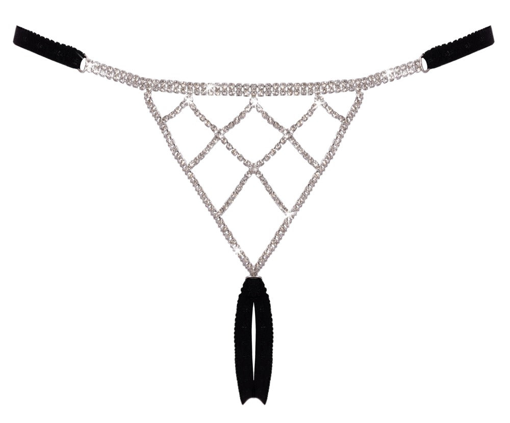 String ouvert strass argentés - Cottelli