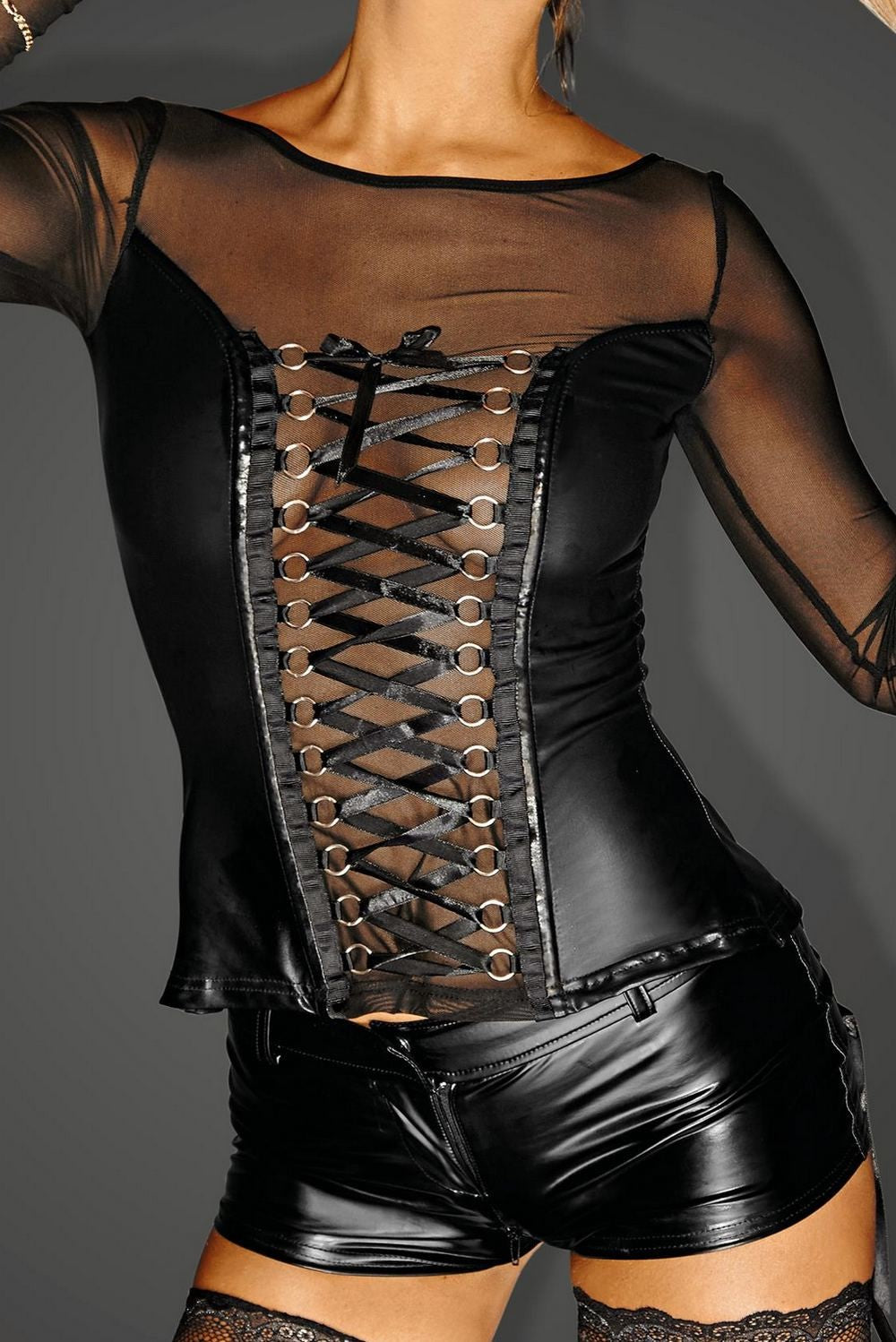 Mini short wetlook "Selfish" - Noir Handmade