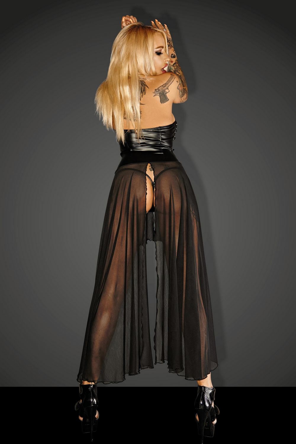 Robe longue "Gun" - Noir Handmade