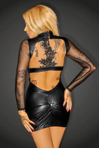 Robe à broderies "VIP" - Noir Handmade