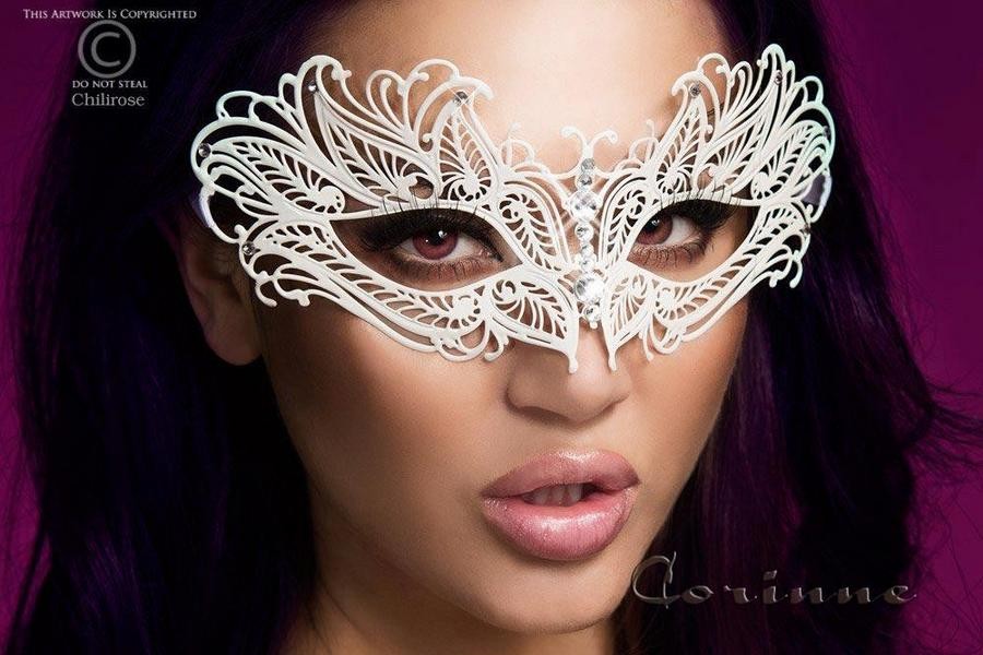 Masque vénitien blanc - Chilirose Image secondaire du produit