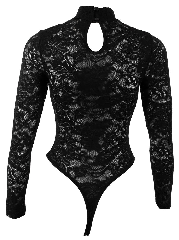 Body string en dentelle bordeaux ou noir - Cottelli