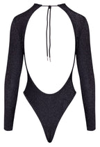 Body string noir pailleté argenté - Cottelli