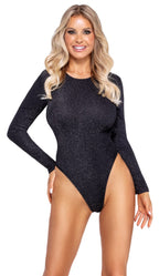 Body string noir pailleté argenté - Cottelli