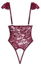 Body dentelle rouge bordeaux sensuel avec perles - Cottelli