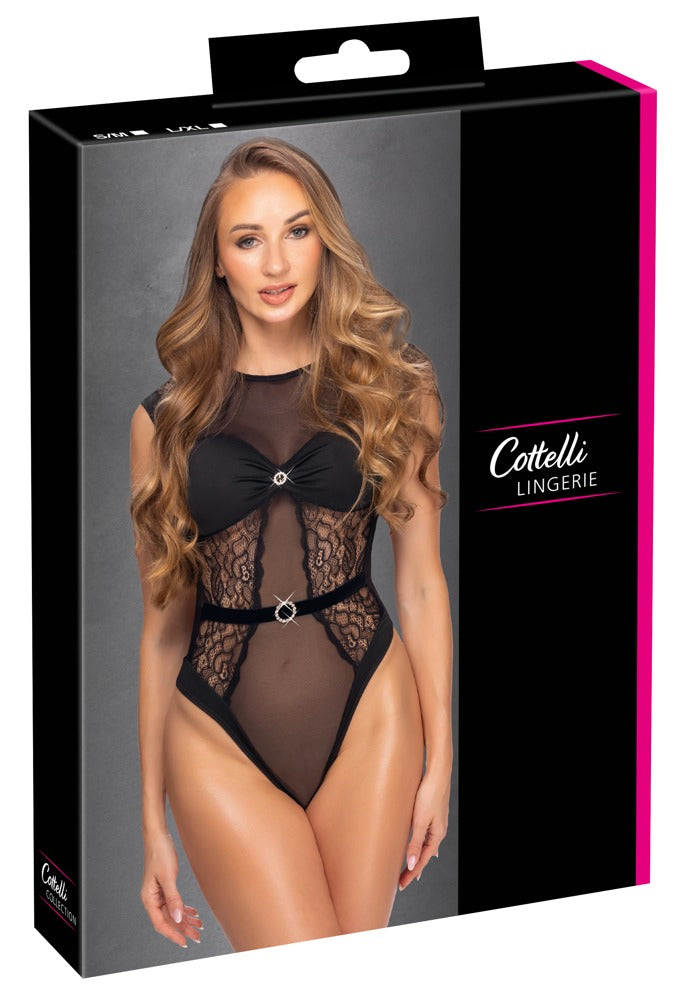Body dentelle transparent et strass - Cottelli