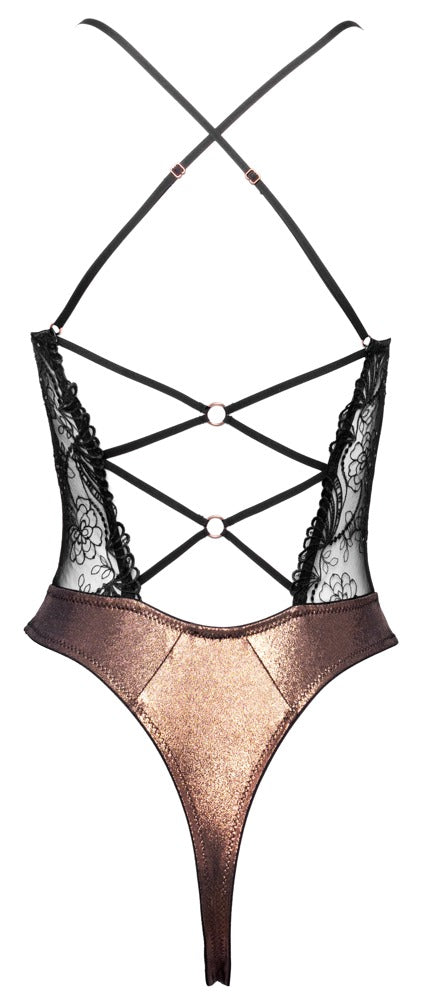 Body string Cuivré et Dentelle Noire - Irrésistible
