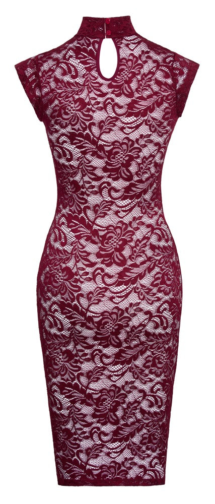 Robe dentelle rouge bordeaux - Cottelli