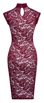 Robe dentelle rouge bordeaux - Cottelli