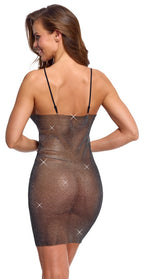 Robe transparente Noire à Strass - Cottelli