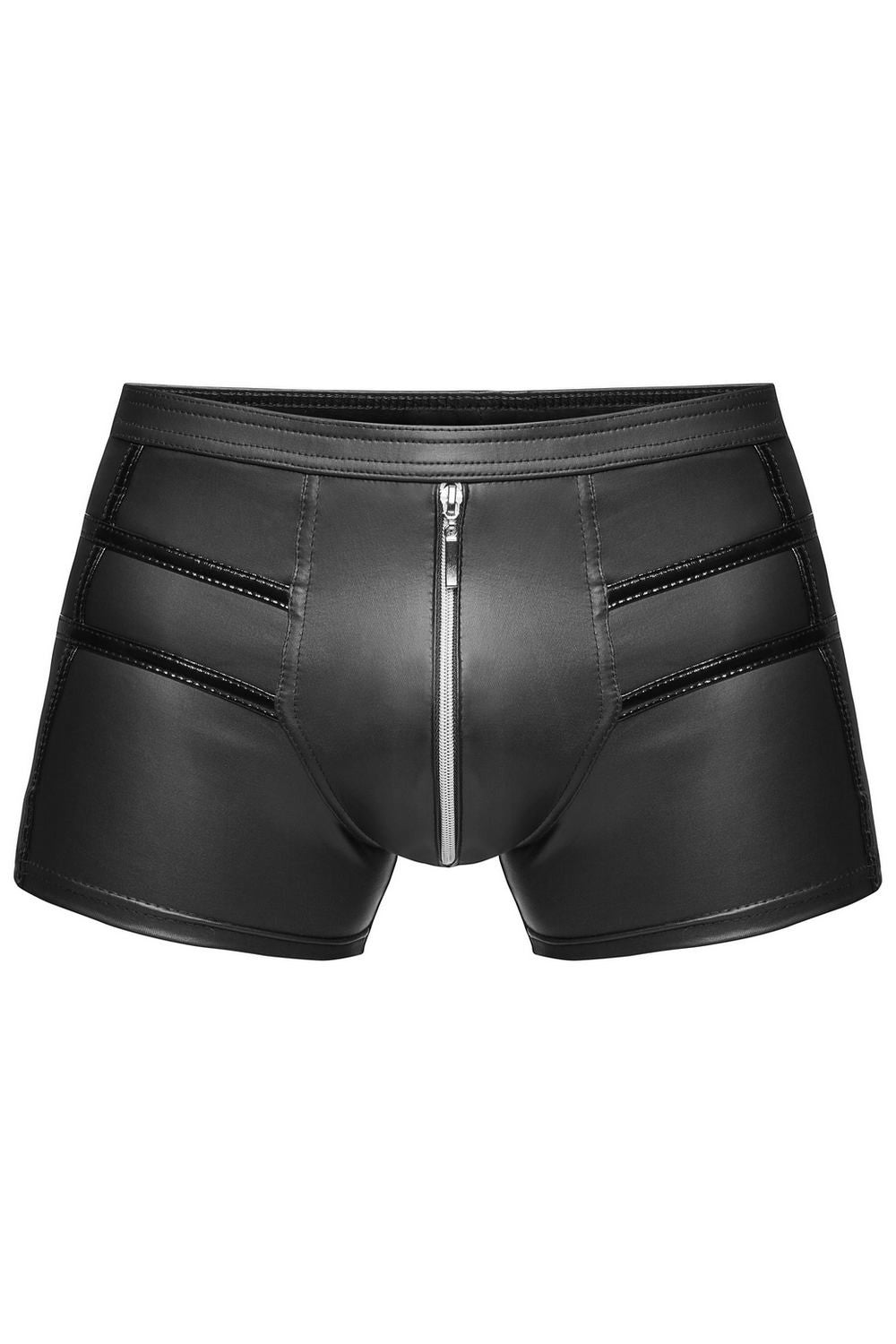 Boxer wetlook à zip - Noir Handmade
