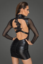 Robe à broderies "VIP" - Noir Handmade