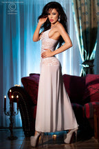 Nuisette longue dentelle et voile - Chilirose