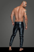 Pantalon décontracté simili - Noir Handmade