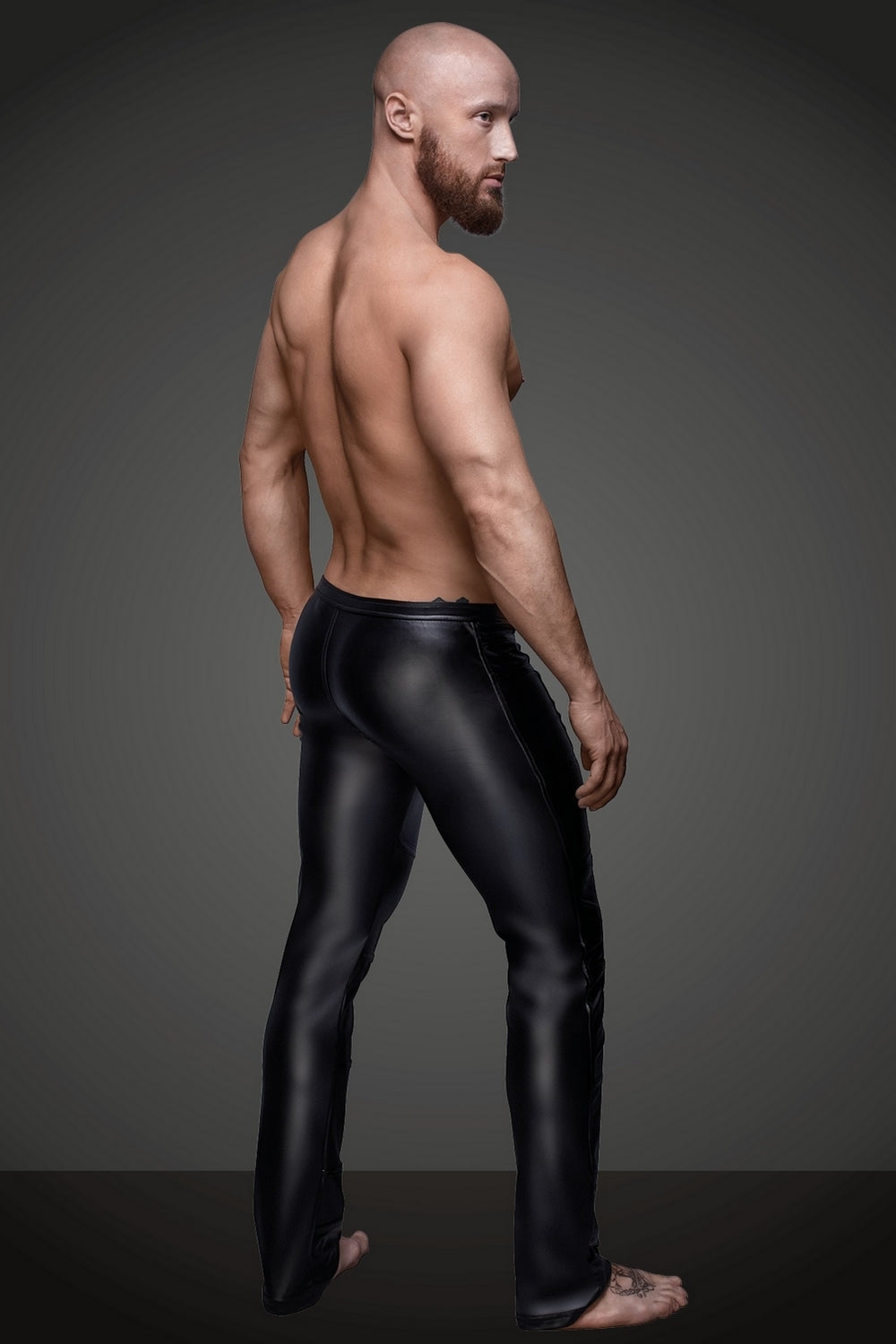 Pantalon wetlook à zip - Noir Handmade