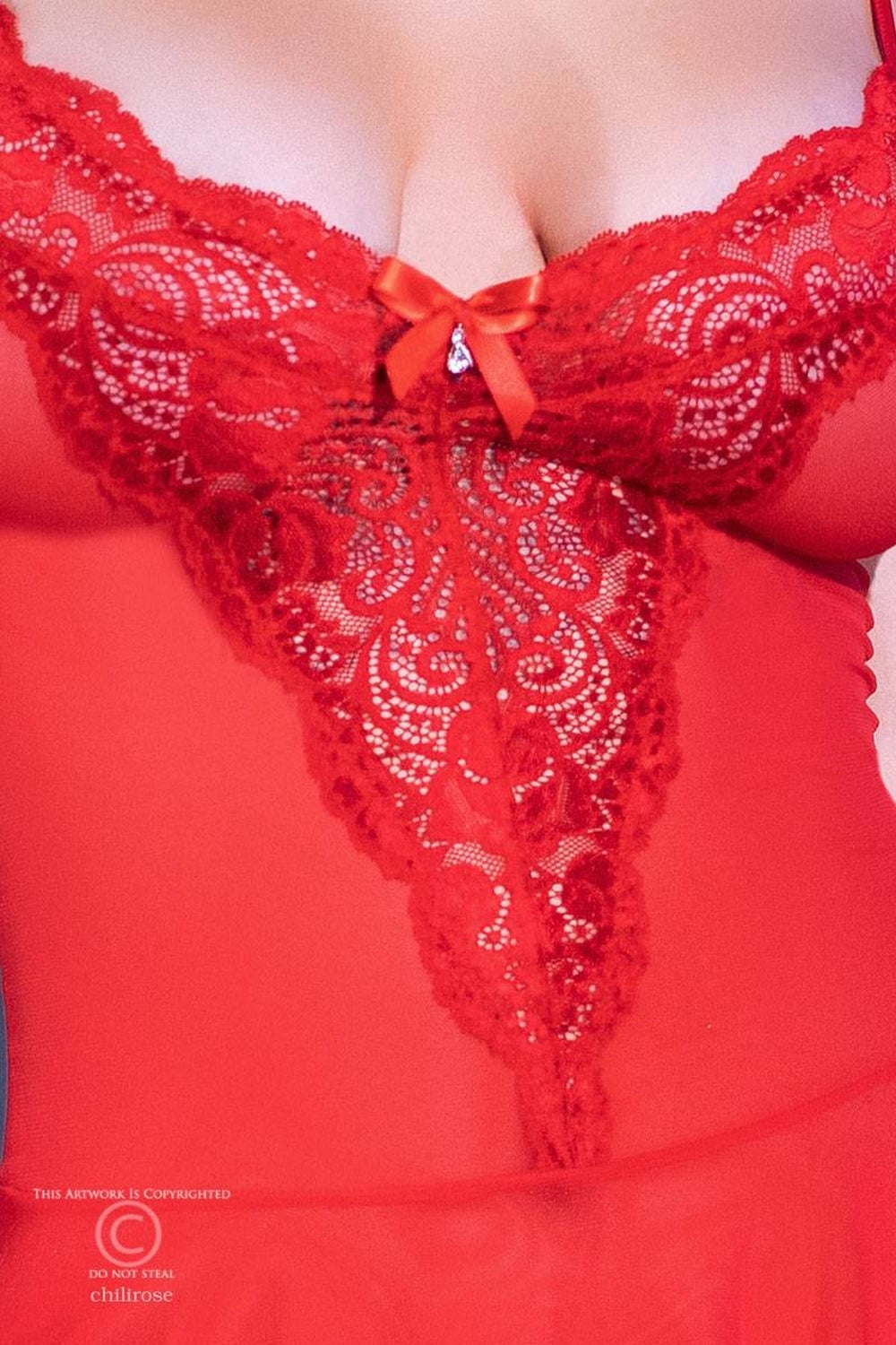 Nuisette asymétrique transparente - Chilirose