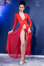 Babydoll longue rouge - Chilirose