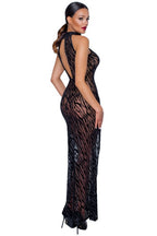 Robe longue motif tigré - Noir Handmade