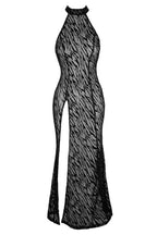 Robe longue motif tigré - Noir Handmade