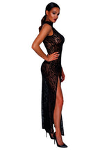 Robe longue motif tigré - Noir Handmade