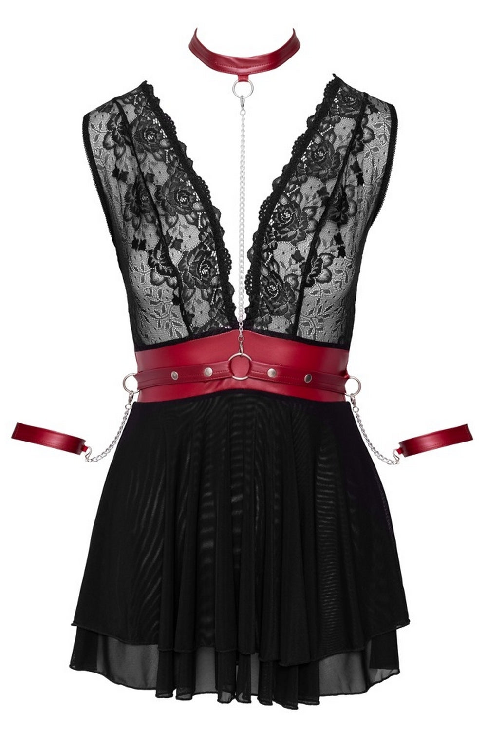 Robe babydoll avec attaches - Cottelli Bondage