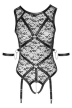 Body ouvert en dentelle avec harnais - Cottelli Bondage