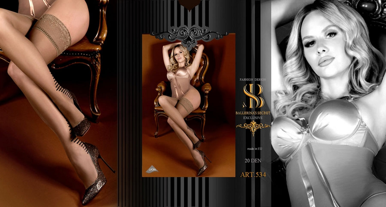 Bas nude jarretière brodée - Ballerina Image secondaire du produit