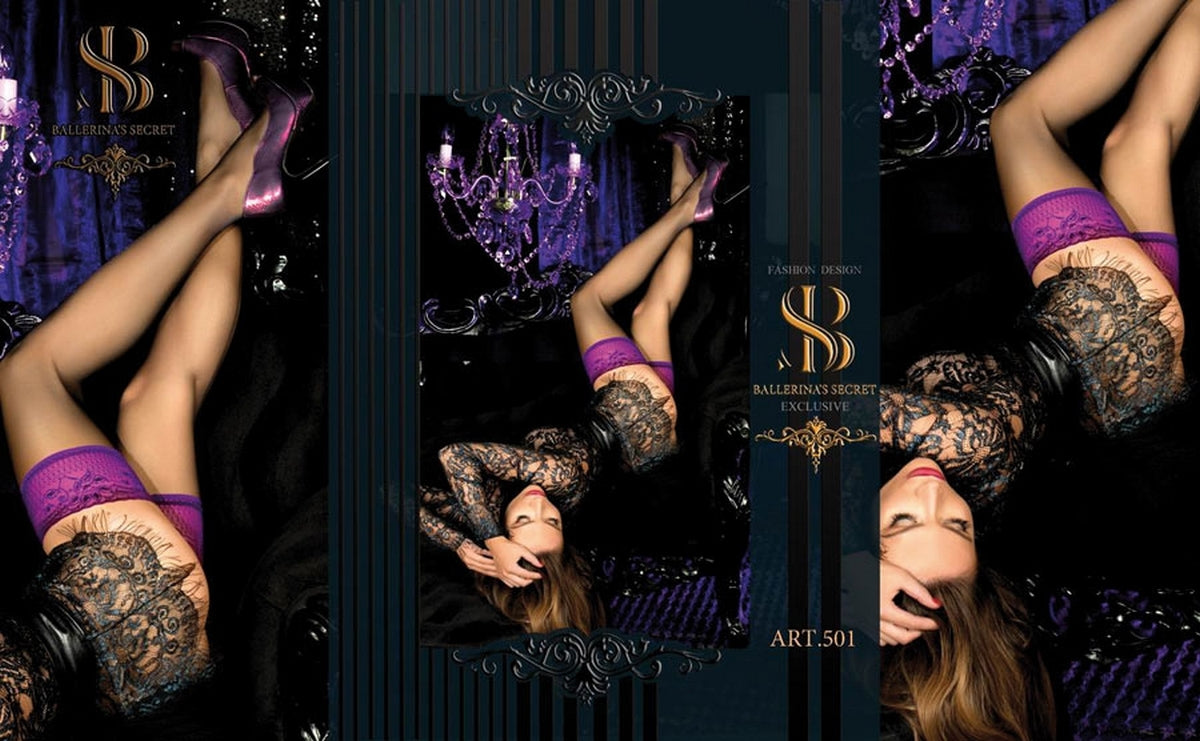 Bas jarretière violette - Ballerina Image secondaire du produit