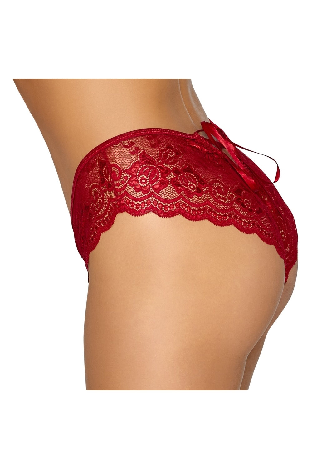 Shorty fendu dentelle rouge - Cottelli Lingerie