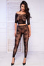 Ensemble top leggings maille noire - Chilirose