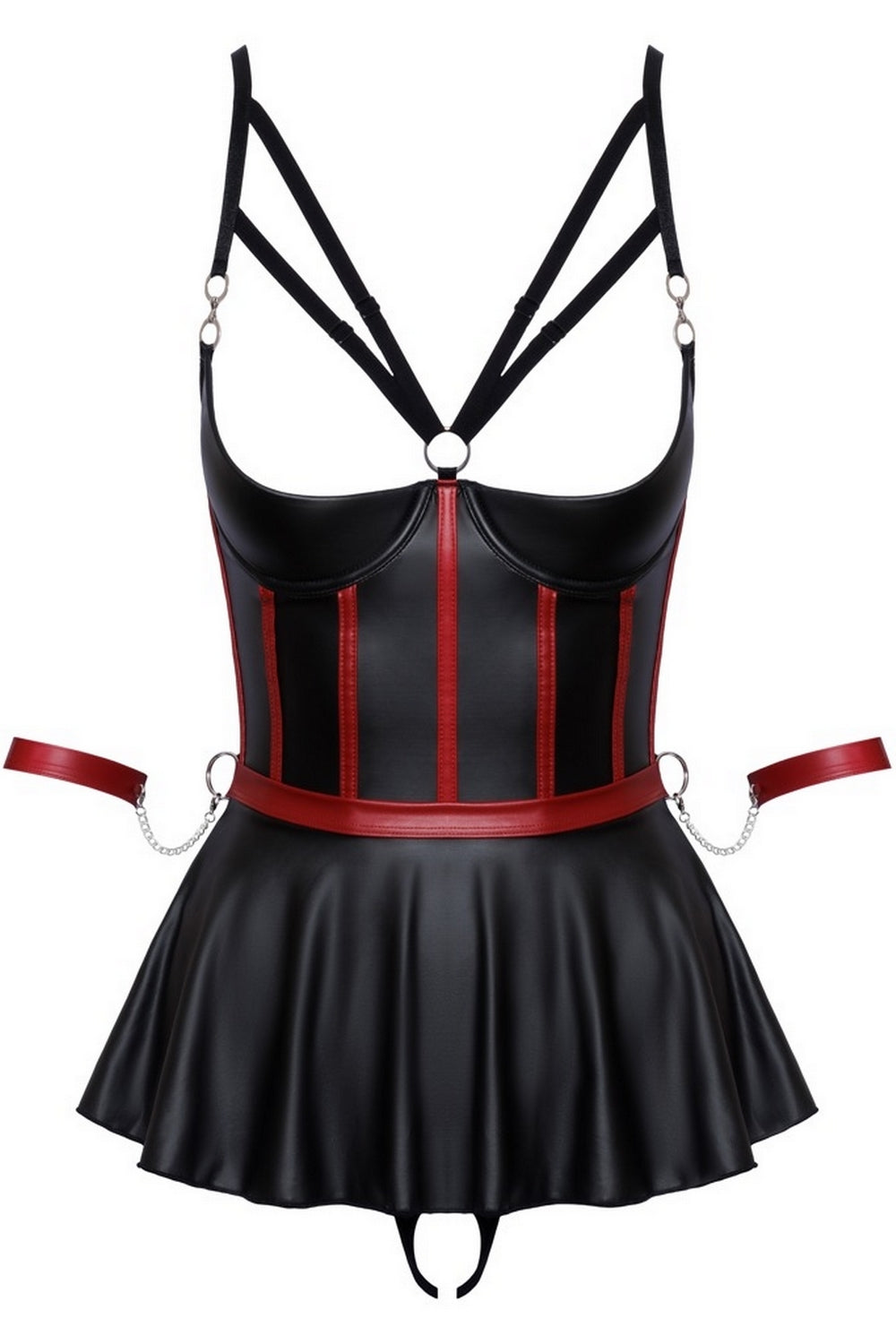 Ensemble top peplum ouvert - Cottelli Bondage
