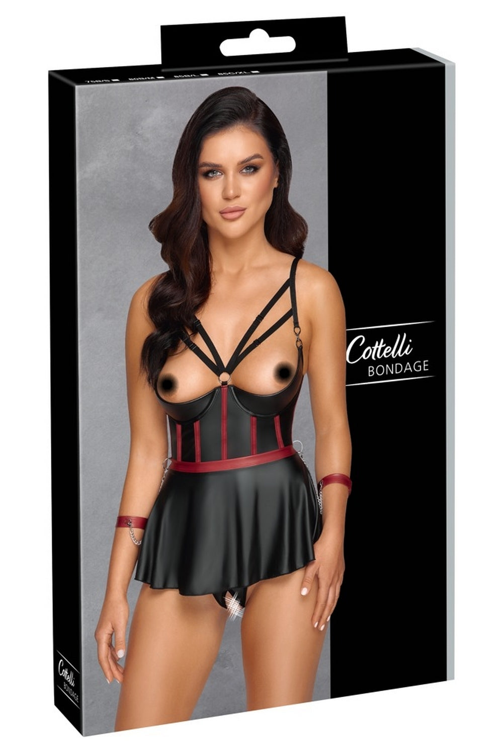 Ensemble top peplum ouvert - Cottelli Bondage