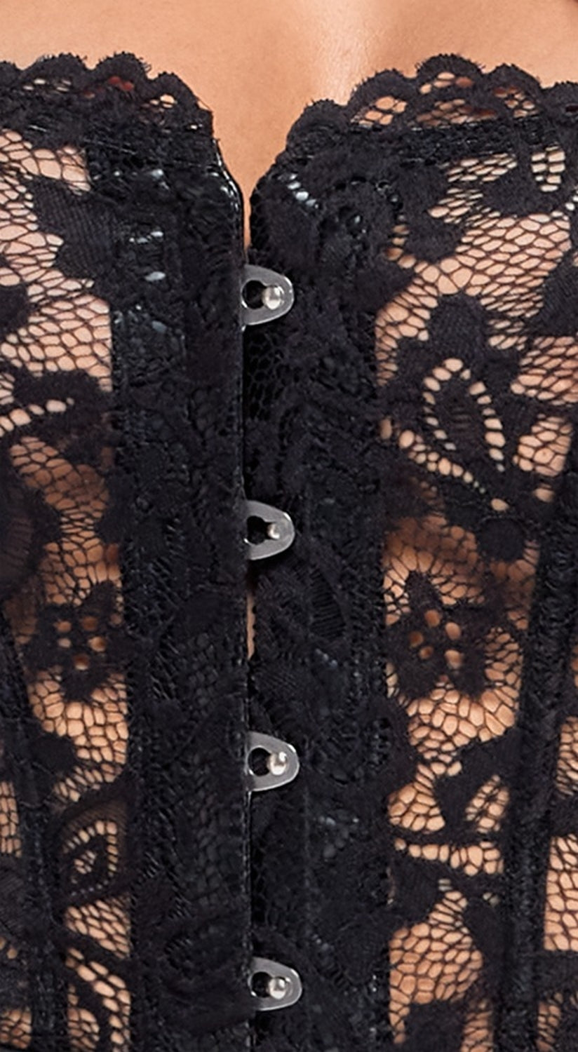 Robe bustier évasée - Noir Handmade