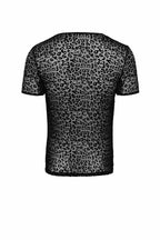 T-shirt floqué léopard homme - Noir Handmade