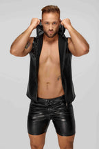 Short wetlook à poches - Noir Handmade