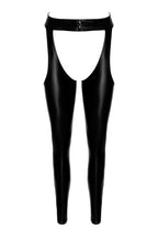 Legging ouvert taille haute en wetlook Collection ProjectFetish - Noir Handmade