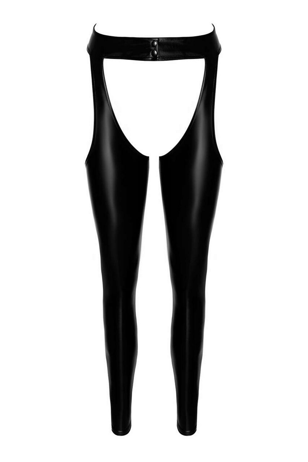 Legging ouvert taille haute en wetlook Collection ProjectFetish - Noir Handmade