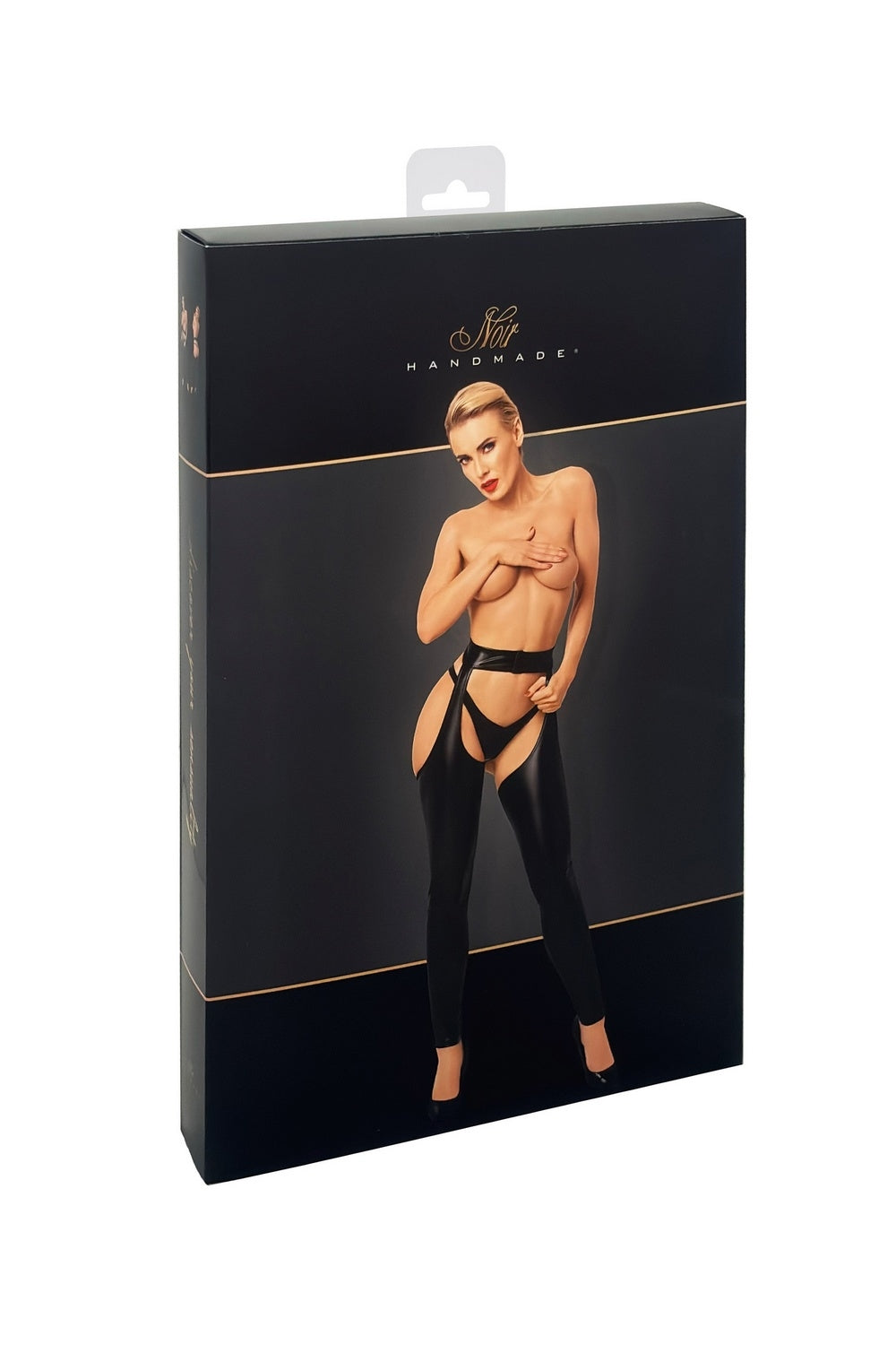 Legging ouvert taille haute en wetlook Collection ProjectFetish - Noir Handmade