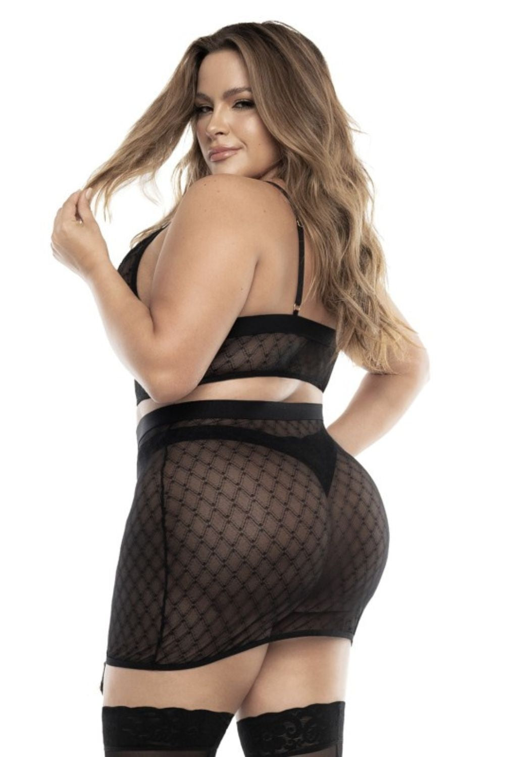 Ensemble résille noire grande taille - Mapalé Image secondaire du produit